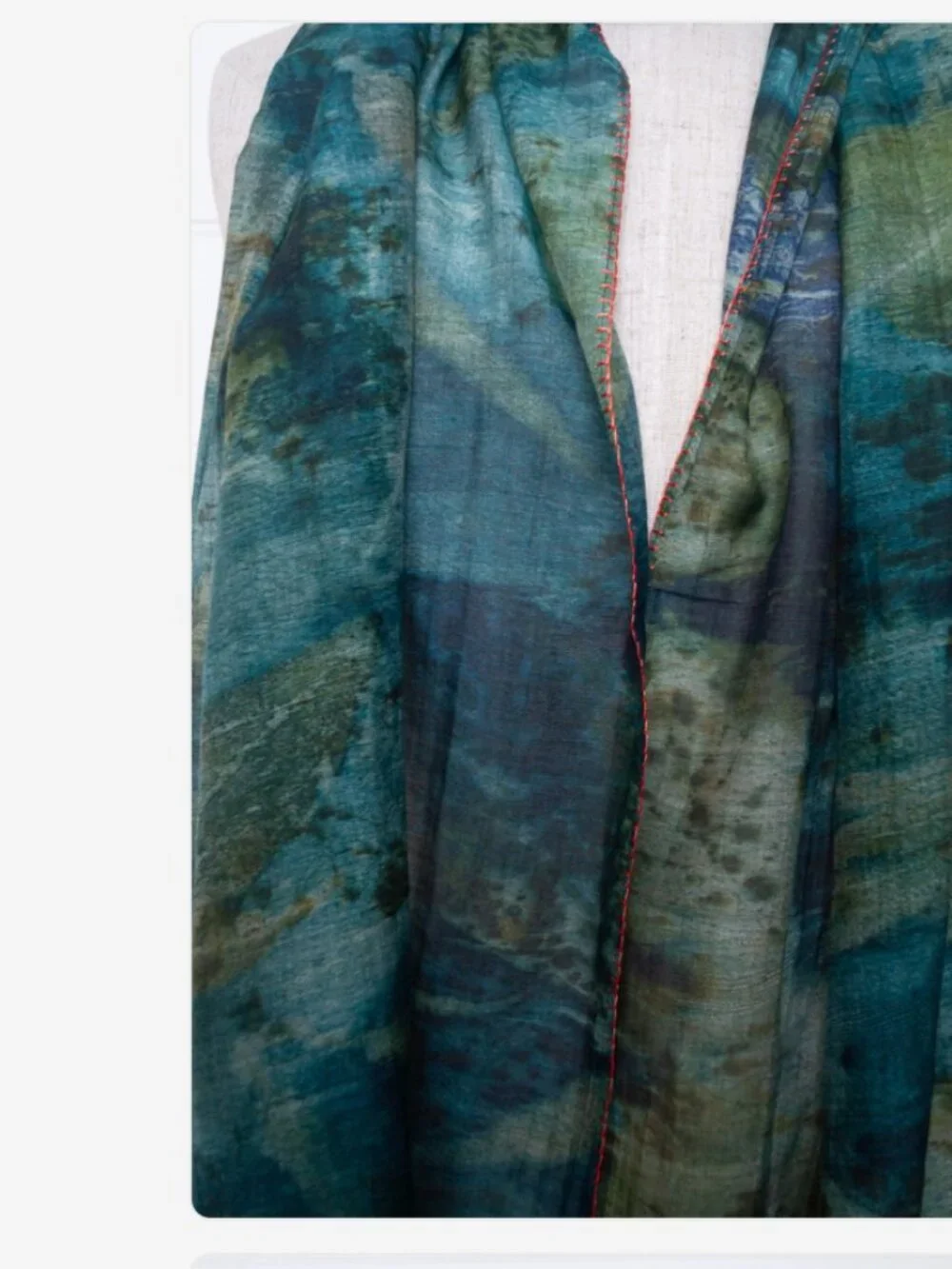 Neeru Kumar cotton and silk scarf - blues